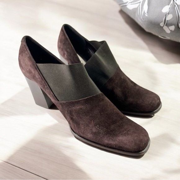 Aldo Chelini Slip On Clogs Heels Shoes womens Size 9 Brown Suede Pump - Picture 1 of 11